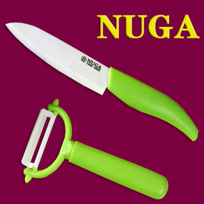 NUGA 陶瓷刀套装 陶瓷刀具4寸 水果刀削皮器 陶瓷刀 二件套