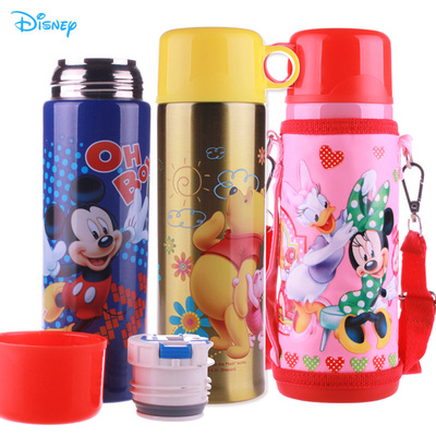正品Disney迪士尼儿童水杯保温幼儿水壶不锈钢背带宝宝杯
