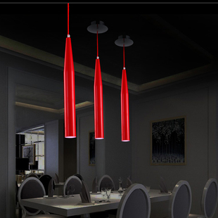 北欧宜家个性餐厅吊灯红色炮弹吊灯餐厅大红色喜庆吊灯工程灯具