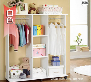 宜家简易衣柜 创意家具木质移动衣柜简约衣橱板式儿童衣柜 布衣柜