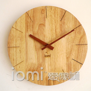 免费定制实木钟表高大尚木质钟挂钟创意钟表简约木钟客厅卧室挂钟