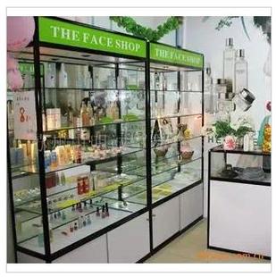 化妆品展柜展示柜 玻璃展柜展示柜 钛合金玻璃展柜化妆品玻璃展柜