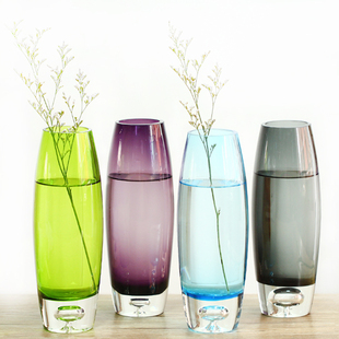 2014家居装饰台式花瓶 糖果色彩色透明花器 书桌绿色植物玻璃花瓶