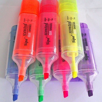 中柏SH808S荧光笔 中柏香味荧光笔 醒目笔 标记笔 七色可选 正品