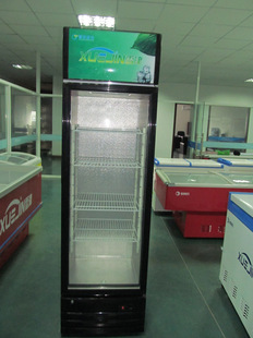 雪津278单门水果茶叶饮料立式保鲜冰柜冷藏展示柜钢化玻璃门冷柜