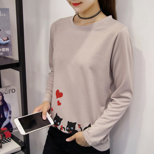 2016年秋季新款女式韩版女装长袖T恤女士上衣服精品包邮