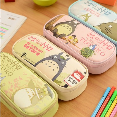 韩国文具创意卡通龙猫大容量多功能笔袋 女铅笔盒 PU简约文具盒