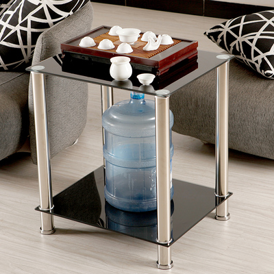 创意现代钢化玻璃小茶几时尚简约沙发边几边桌电话桌客厅小方桌