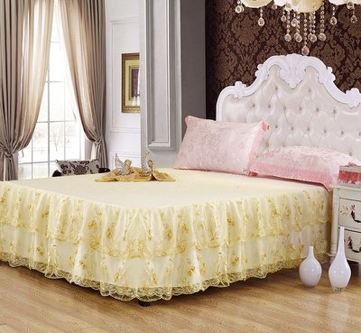 新款高档蕾丝床裙韩版公主床罩单件床裙夏季1.5米1.8m席梦思床套