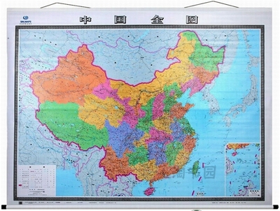 2018新版中国地图挂图 2米x1.5米卷轴精品 办公室家用超大精装 覆膜 挂绳地图挂图 挂图经典版 交通全国地图 整张中国地图挂图