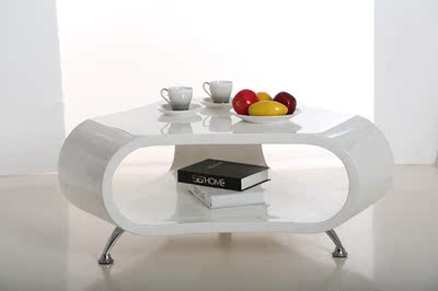 时尚现代简约客厅　白色烤漆创意椭圆形宜家桌子　小户型茶几特价