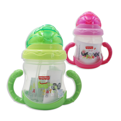 费雪 宝宝学饮吸管儿童水杯婴幼儿童训练水壶 宝宝水杯