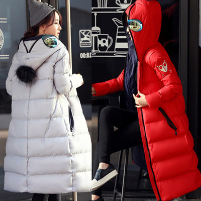 冬季加厚韩国宽松女式中长款棉衣 韩版显瘦女款棉服外套长款过膝