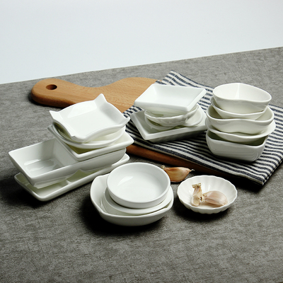 创意西式日式陶瓷调料碟味碟酱醋碟酒店餐厅纯白色厨房多用小碟子