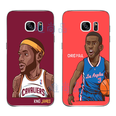三星S7/S7edge手机壳C5保护套曲屏篮球球星NBA漫画个性防摔硅胶