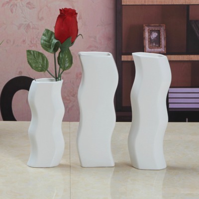 创意白色陶瓷花瓶 家居摆件 办公桌书桌摆设小花瓶小花插