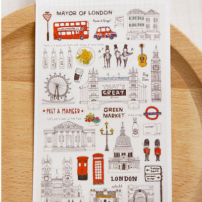 sonia韩国进口贴纸  旅行故事 法国欧洲日记相册DIY手帐装饰贴画
