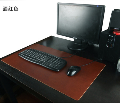 牛皮电脑垫 真皮桌垫 办公桌垫手工牛皮鼠标垫超大护腕鼠标垫定制