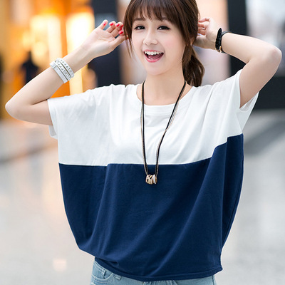 2016上衣夏季韩版大码女装宽松蝙蝠衫学生女士短袖T恤潮包邮