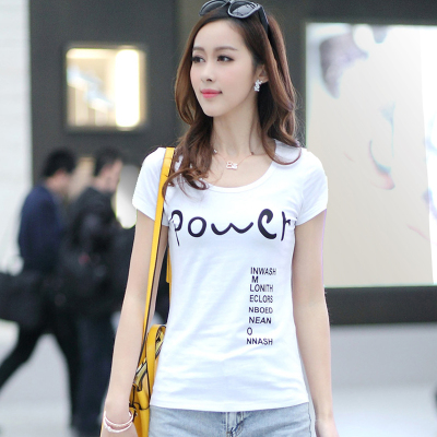 2016夏季新款短袖t恤韩版女式修身显瘦上衣纯棉大码女装打底小衫