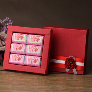 结婚定制照片喜糖成品 婚庆创意糖果礼盒黑巧克力 进口料盒装包邮