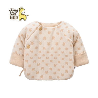 童泰新生儿衣服纯棉0-2个月冬新品婴儿棉衣半背衣男女宝宝上衣