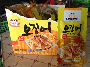 好朋友墨鱼条原味鲜烤味辣味韩国风味墨鱼丝 独立包装12g海鲜零食