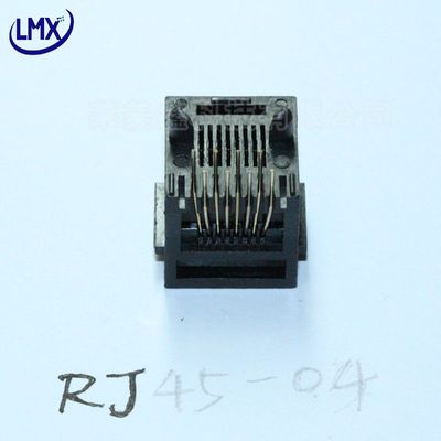 RJ45 网络插座 180度 立式水晶头母座 52-8P8C 有耳 环保耐高温