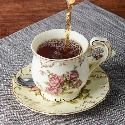 四福 欧式咖啡杯套装 英式茶具下午茶杯子碟陶瓷红茶杯送勺子架子