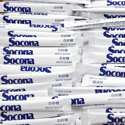 Socona纯正白砂糖 特选白糖包条糖 咖啡调糖伴侣5gX100条独立包装