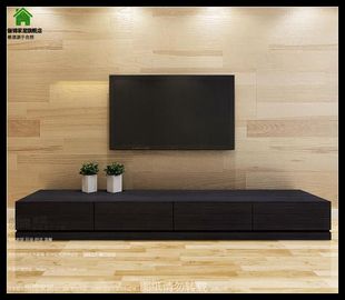 创意简约现代黑色橡木色电视柜机柜茶几组合北欧电视柜地柜家具