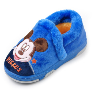 包邮正品2014迪士尼新款儿童棉鞋冬季家居米奇长毛绒保暖小童棉鞋