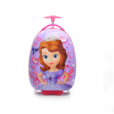 新款17寸索菲亚公主蛋壳儿童拉杆箱卡通图案两轮小朋友学生旅行箱