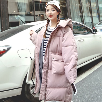 韩国东大门冬季新款韩版时尚宽松大口袋加绒加厚连帽棉衣女面包服