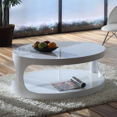 LENOX创意小户型椭圆形实木小茶几 客厅简易烤漆圆形简约现代矮桌