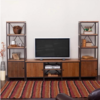 实木电视柜 LOFT美式复古风格铁艺置物架 客厅收纳架 展示架定做