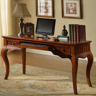 特价美式实木书桌 欧式简约电脑桌台式 书房写字桌家用 工厂直销