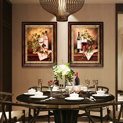 伯爵的晚餐 高档美式欧式背景墙画壁画玄关餐厅挂画客厅装饰画