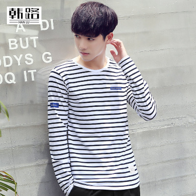R|P男装 2016秋季新款韩版男式长袖条纹T恤 海魂风纯棉男T恤