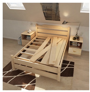 包邮简约实木床 儿童床 1米 1.2米 1.5米 1.8米实木清漆 实木白色