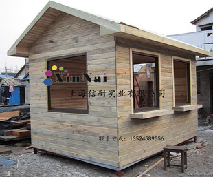 上海信耐防腐木售货亭  原木制定做岗亭碳化木售货亭移动车