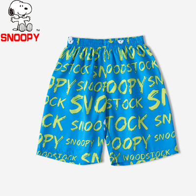 史努比儿童短裤男童夏季五分裤 薄款女童字母印花户外休闲沙滩裤