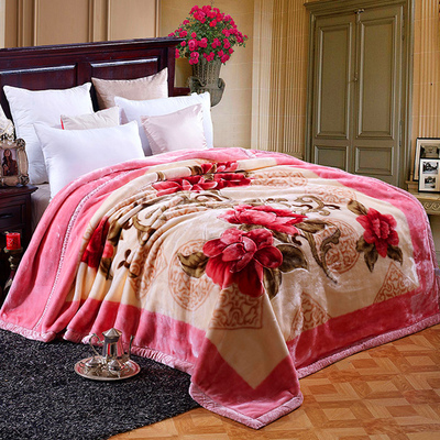 拉舍尔毛毯加厚双层单双人珊瑚绒毯子冬季被子结婚学生婚庆盖毯