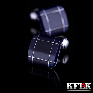 礼盒装KFLK高档袖扣深蓝色变色猫眼石袖钉法式衬衫男士优雅袖口扣