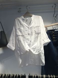 bluepops韩国原单新款超薄纯棉防晒衬衫上衣