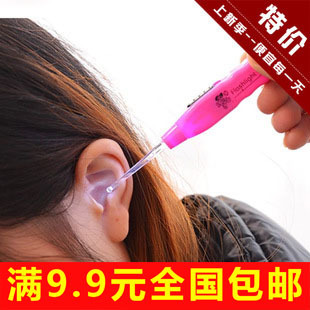 新款日式卡通发光耳勺 塑料电子带灯儿童 婴儿发光挖耳勺 掏耳勺