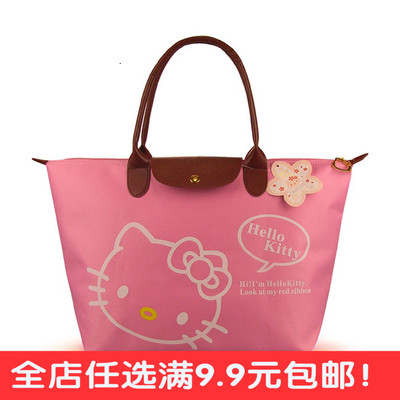 hello kitty 手提包 韩版防水购物袋 单肩包折叠手提袋多色大号