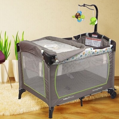 美国babytrend婴儿床多功能折叠便携婴儿床宝宝摇篮床摇床游戏床