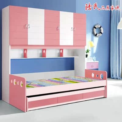 儿童床男女孩床双层床上下床子母床多功能床三层床衣柜儿童高低床