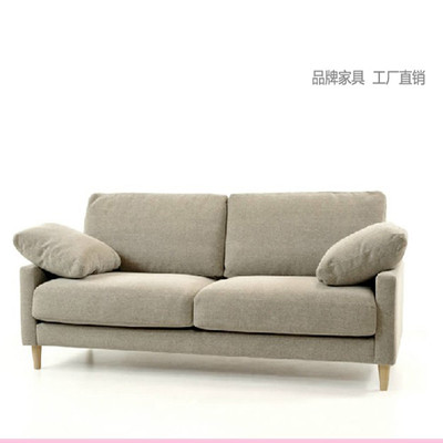 日式简约现代小户型客厅独立组合实木框架麻布北欧宜家双人座沙发
